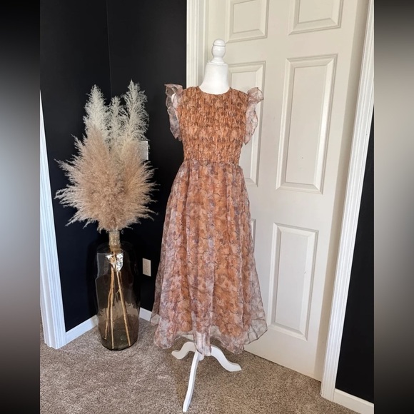 EN SAISON La Raque Midi Dress in Marigold Multi
size Small - Picture 3 of 12